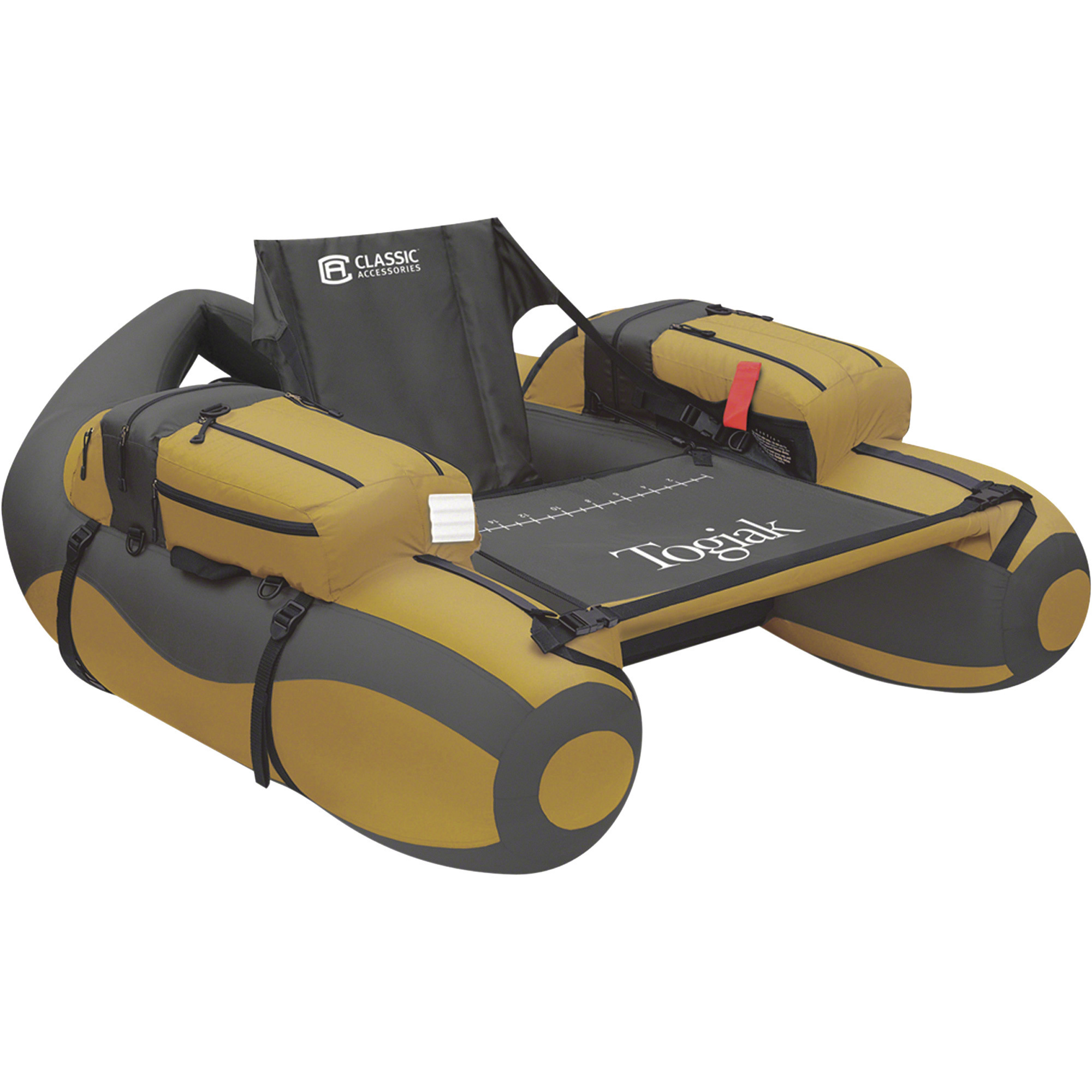 Classic Accessories Togiak Inflatable Fishing Float Tube, Gold and Gray, Model# 32-007-014001-00